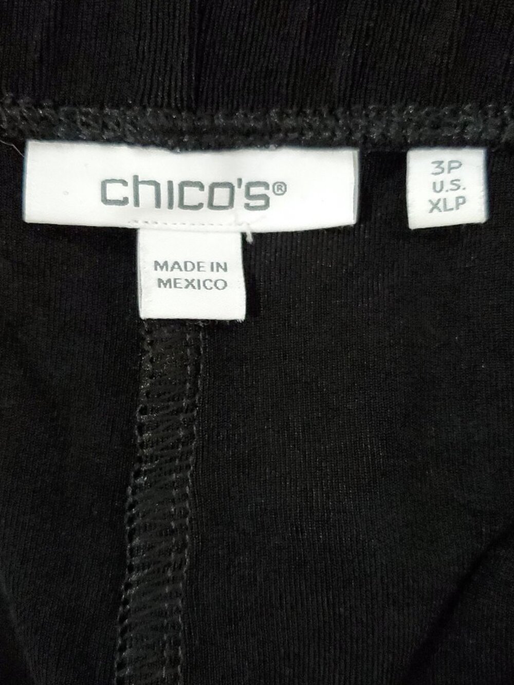 Chico's Travelers Black Pull-On Pants Size 3P (16P) - Picture 5 of 8